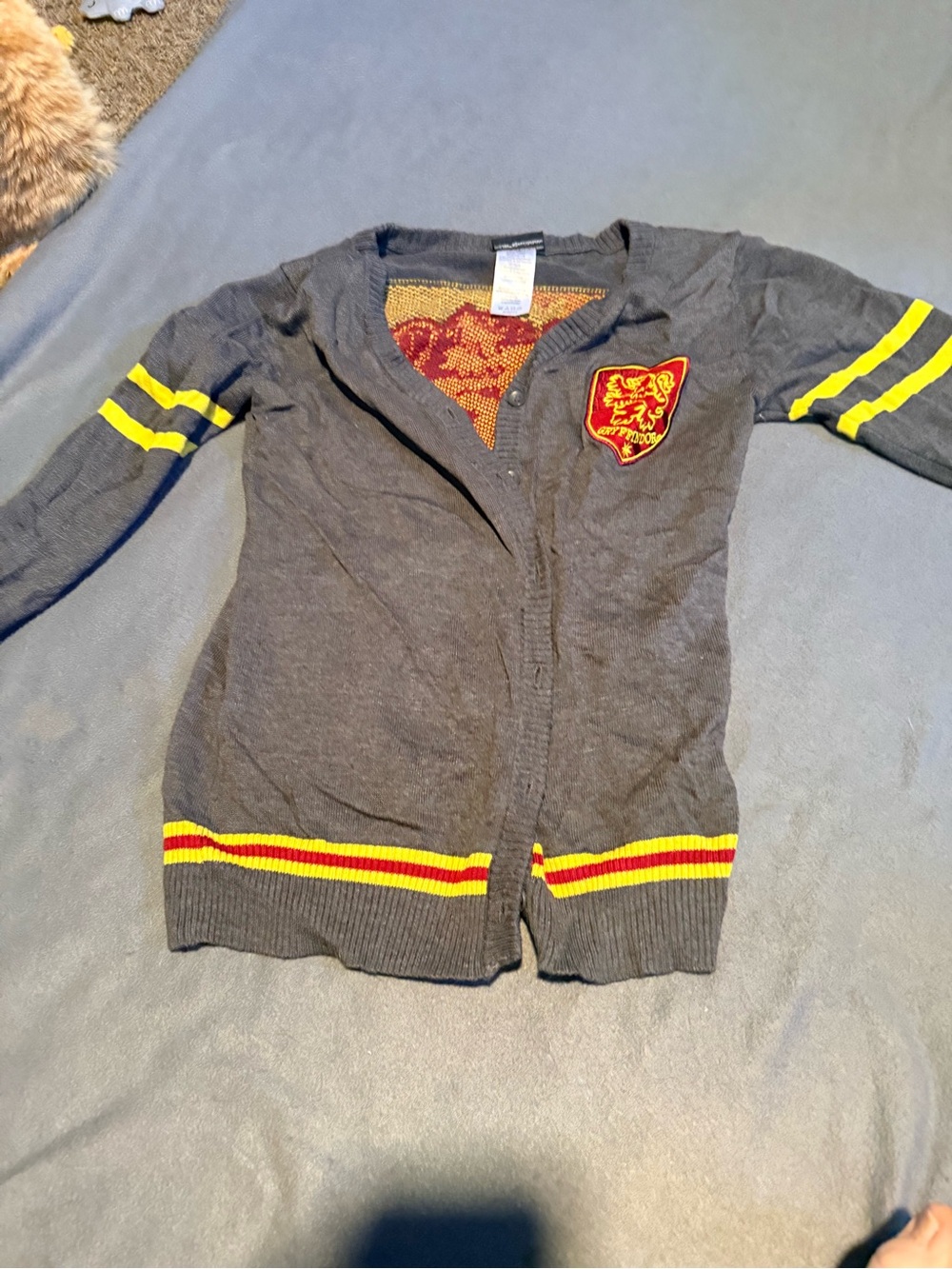Warner Bros. Harry Potter Gray Sweater with Red and Yellow Accents